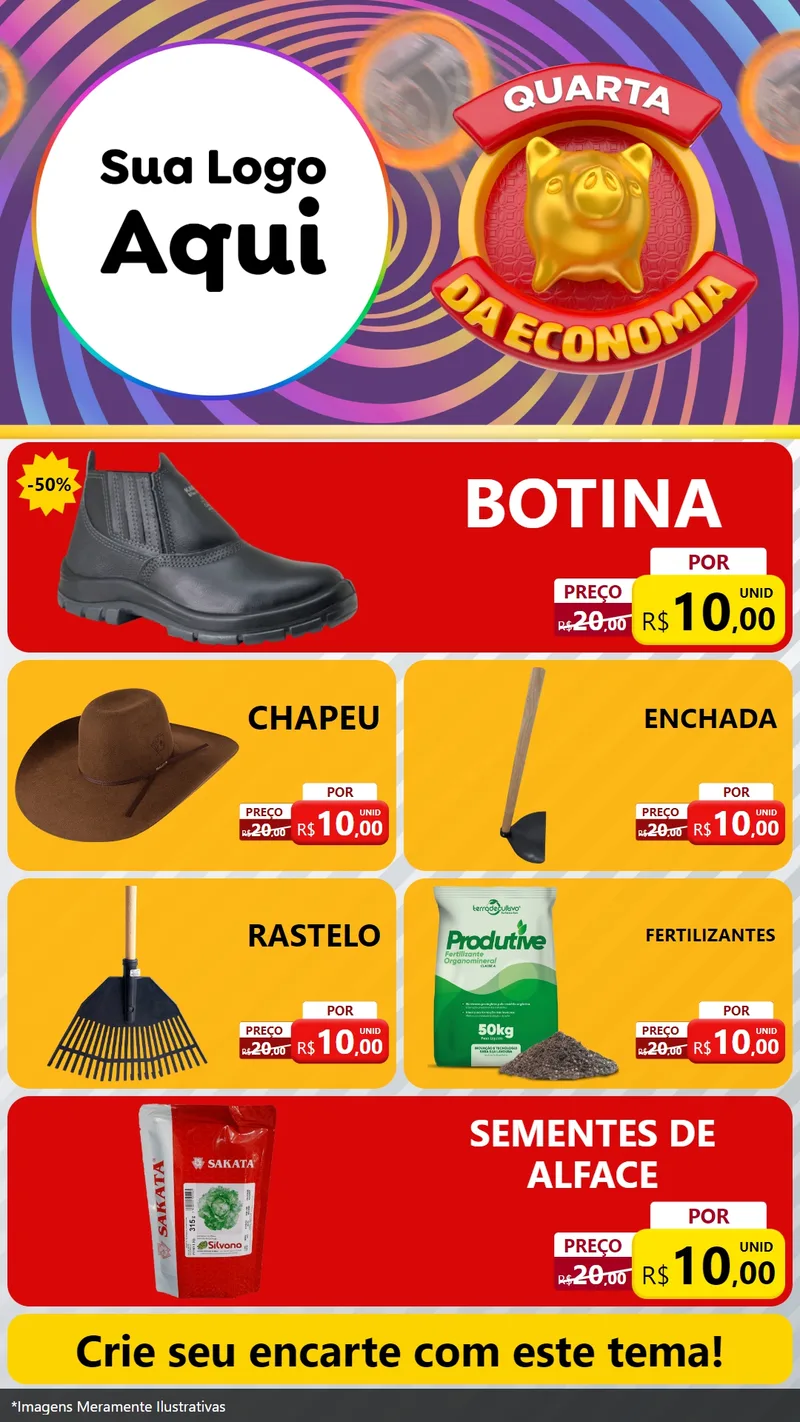 Modelo de TV para TV Vertical com o tema Quarta da Economia para Agropecuária