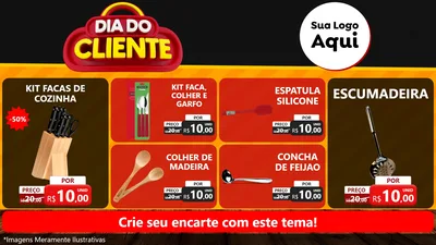 Modelo de TV para TV Horizontal com o tema Dia do Cliente para Utilidades Domésticas