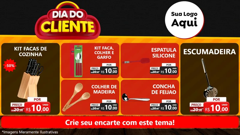 Modelo de TV para TV Horizontal com o tema Dia do Cliente para Utilidades Domésticas