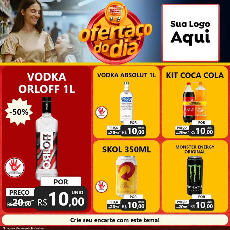 Modelo de Rede Social para Feed Facebook com o tema Ofertaço Do Dia para Distribuidora de bebidas