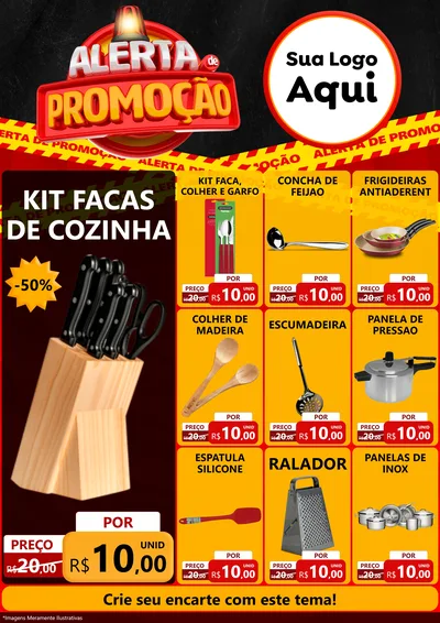 Modelo de Encarte para Encarte A4 Vertical com o tema Alerta de Promoção para Utilidades Domésticas