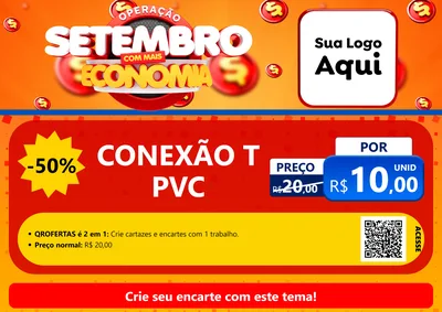Modelo de Cartaz para Cartaz A4 Horizontal com o tema Operação Setembro Com Muita Economia para Tubos e conexões