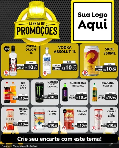 Modelo de Rede Social para Feed Instagram com o tema Alerta de Promoções para Distribuidora de bebidas