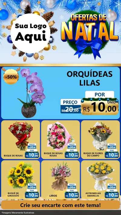 Modelo de Rede Social para Stories com o tema Ofertas de Natal para Floricultura e jardim