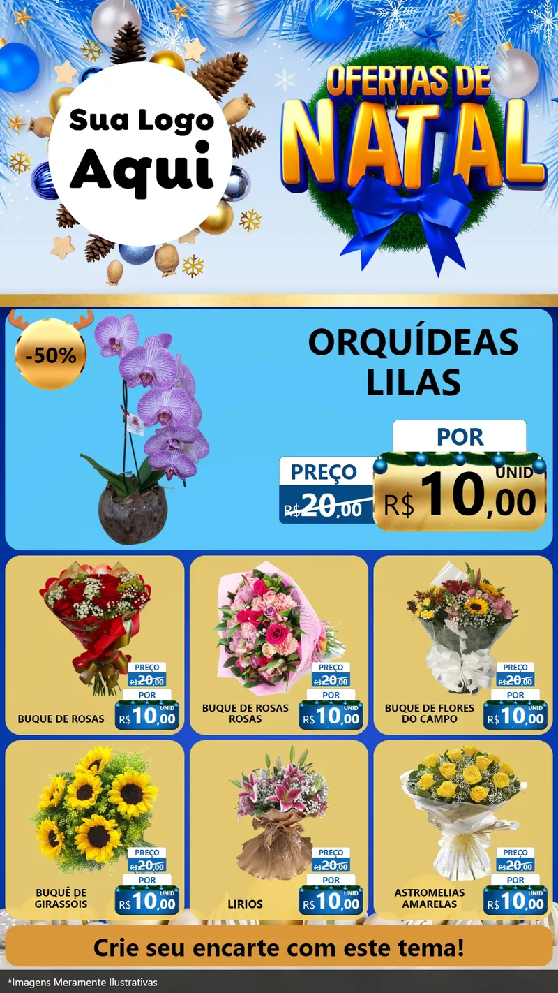 Modelo de Rede Social para Stories com o tema Ofertas de Natal para Floricultura e jardim