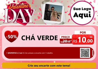 Modelo de Cartaz para Cartaz A4 Horizontal com o tema Valentine's Day para Produtos Naturais