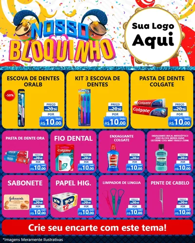 Modelo de Rede Social para Feed Instagram com o tema Nosso Bloquinho para Higiene Pessoal