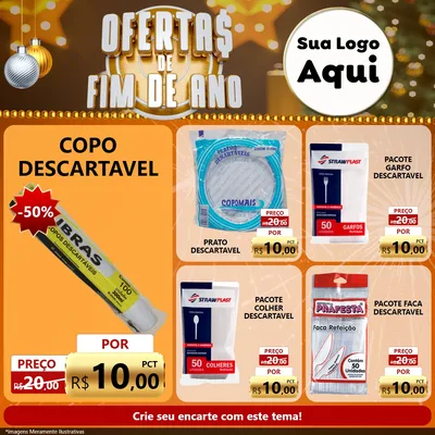 Modelo de Rede Social para Feed Facebook com o tema Ofertas de Fim de Ano para Embalagens