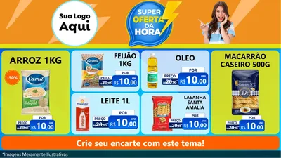 Modelo de TV para TV Horizontal com o tema Super Oferta da Hora para Supermercado
