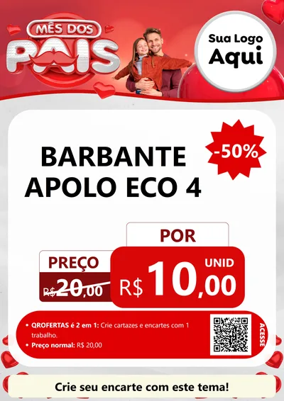 Modelo de Cartaz para Cartaz A4 Vertical com o tema Mês dos Pais para Armarinho e Aviamentos
