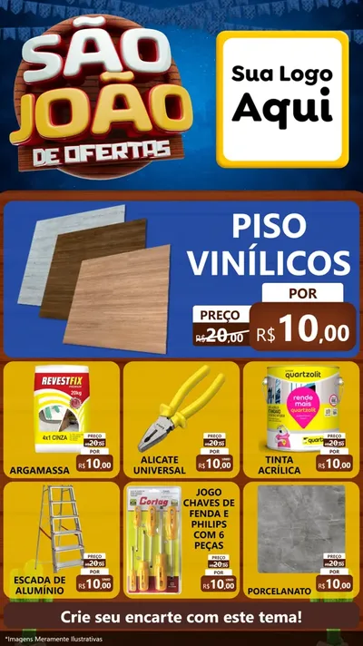 Modelo de Rede Social para Stories com o tema São João Ofertas Imbatíveis! - Junina para Material para Construção
