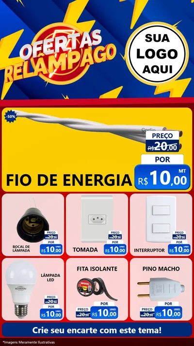 Modelo de Rede Social para Stories com o tema Ofertas Relâmpago para Materiais Elétricos