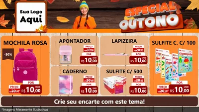 Modelo de TV para TV Horizontal com o tema Especial Outono para Papelaria