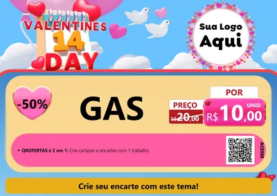 Modelo de Cartaz para Cartaz A4 Horizontal com o tema Valentine's Day para Água e gás