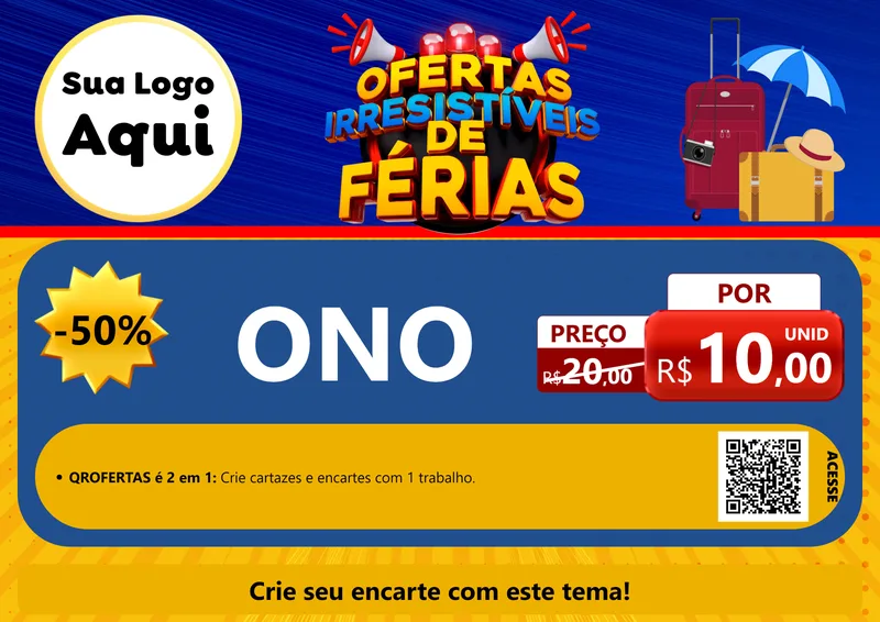 Modelo de Cartaz para Cartaz A4 Horizontal com o tema Ofertas Irresistíveis de Férias para Óticas