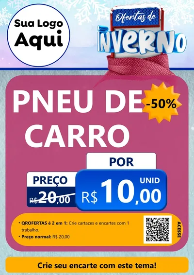 Modelo de Cartaz para Cartaz A4 Vertical com o tema Ofertas de Inverno para Auto peças
