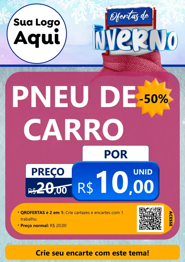 Modelo de Cartaz para Cartaz A4 Vertical com o tema Ofertas de Inverno para Auto peças