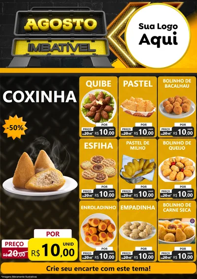 Modelo de Encarte para Encarte A4 Vertical com o tema Agosto Imbatível para Salgadaria