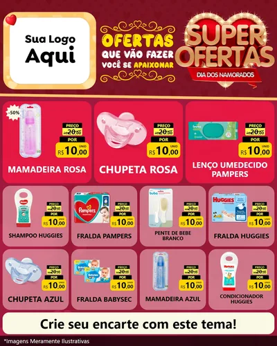 Modelo de Rede Social para Feed Instagram com o tema Dia dos Namorados para Bebês