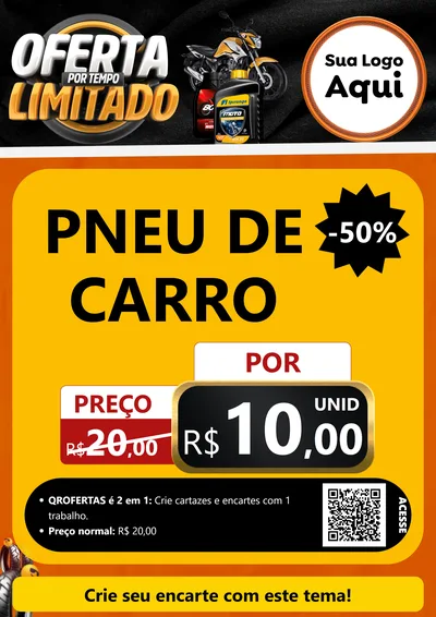 Modelo de Cartaz para Cartaz A4 Vertical com o tema Oferta Por Tempo Limitado - Motopeças para Auto peças