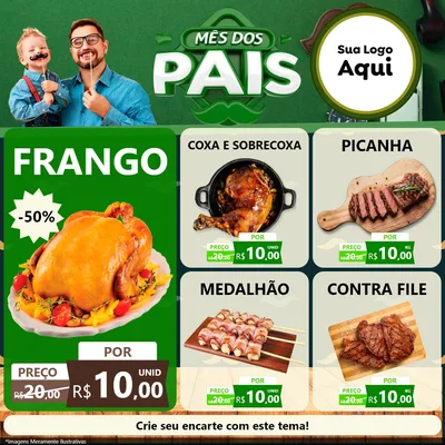 Modelo de Rede Social para Feed Facebook com o tema Mês dos Pais para Assados