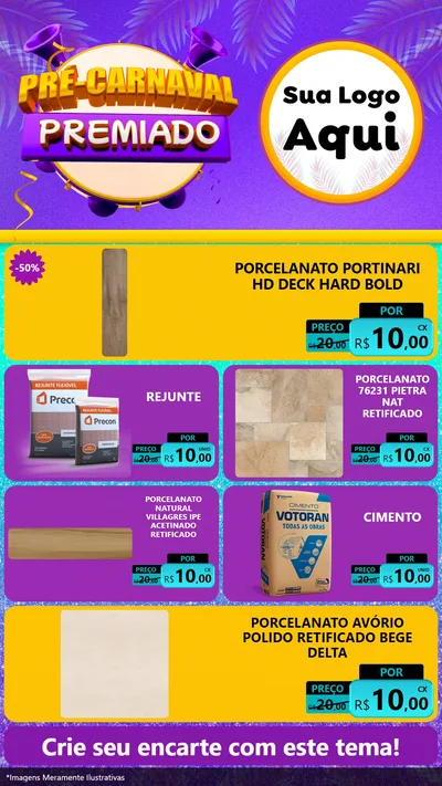 Modelo de TV para TV Vertical com o tema Pré-Carnaval Premiado para Pisos e revestimentos