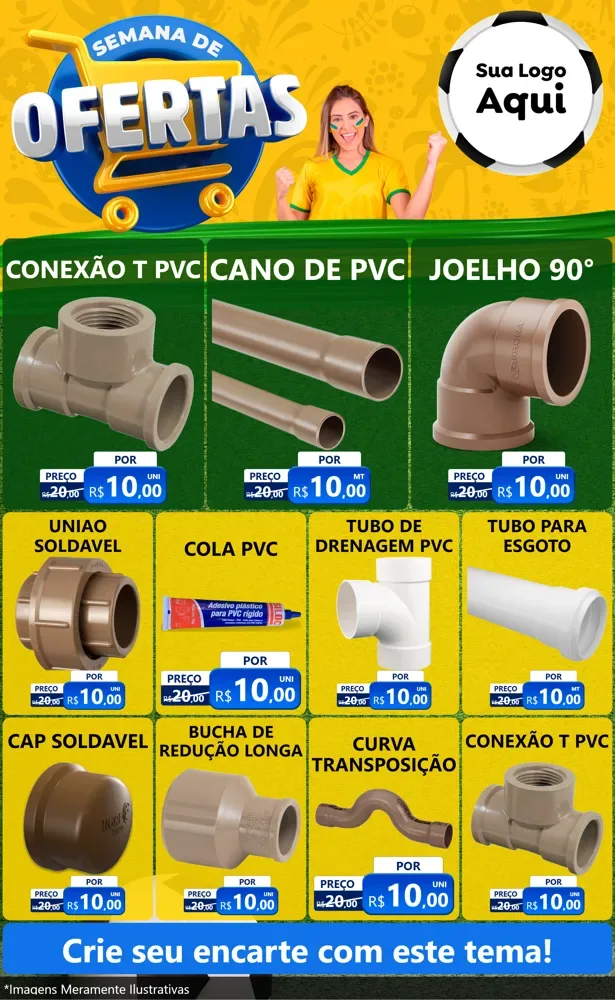 Modelo de Encarte para Encarte Grande com o tema Semana de Ofertas - Copa para Tubos e conexões