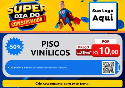 Modelo de Cartaz para Cartaz A4 Horizontal com o tema Super Dia do Consumidor para Material para Construção