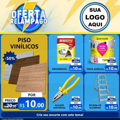 Modelo de Rede Social para Feed Facebook com o tema Oferta Relâmpago para Material para Construção
