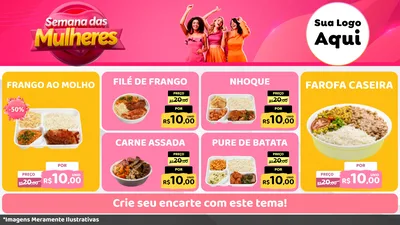 Modelo de TV para TV Horizontal com o tema Semana das Mulheres para Restaurante