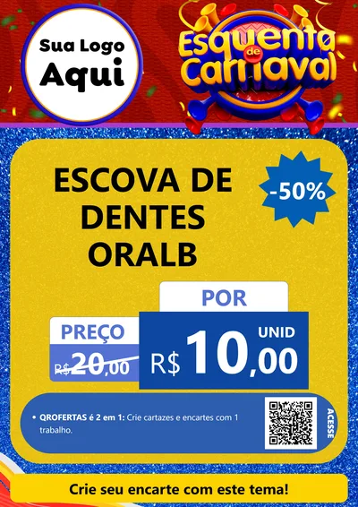Modelo de Cartaz para Cartaz A4 Vertical com o tema Esquenta de Carnaval para Higiene Pessoal