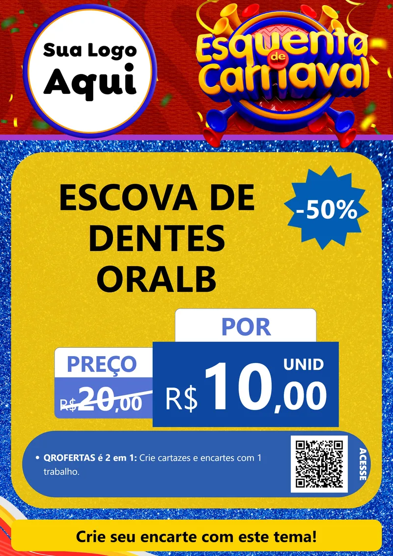 Modelo de Cartaz para Cartaz A4 Vertical com o tema Esquenta de Carnaval para Higiene Pessoal