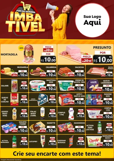 Modelo de Encarte para Encarte A4 Vertical com o tema Fim de Semana Imbatível para Frios e Laticínios