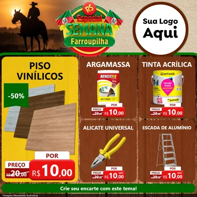 Modelo de Rede Social para Feed Facebook com o tema Especial Semana Farroupilha para Material para Construção