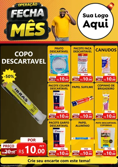 Modelo de Encarte para Encarte A4 Vertical com o tema Operação Fecha Mês para Embalagens