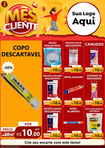 Modelo de Encarte para Encarte A4 Vertical com o tema Mês do Cliente para Embalagens
