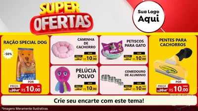 Modelo de TV para TV Horizontal com o tema Super Ofertas para Pet Shop