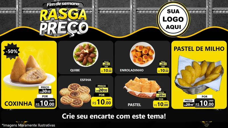 Modelo de TV para TV Horizontal com o tema Fim de Semana Rasga Preço para Salgadaria