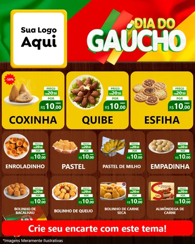 Modelo de Rede Social para Feed Instagram com o tema Dia do Gaúcho para Salgadaria
