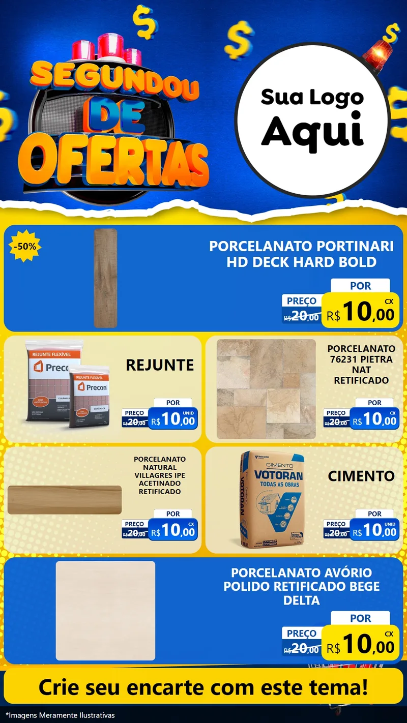 Modelo de TV para TV Vertical com o tema Segundou de Ofertas para Pisos e revestimentos
