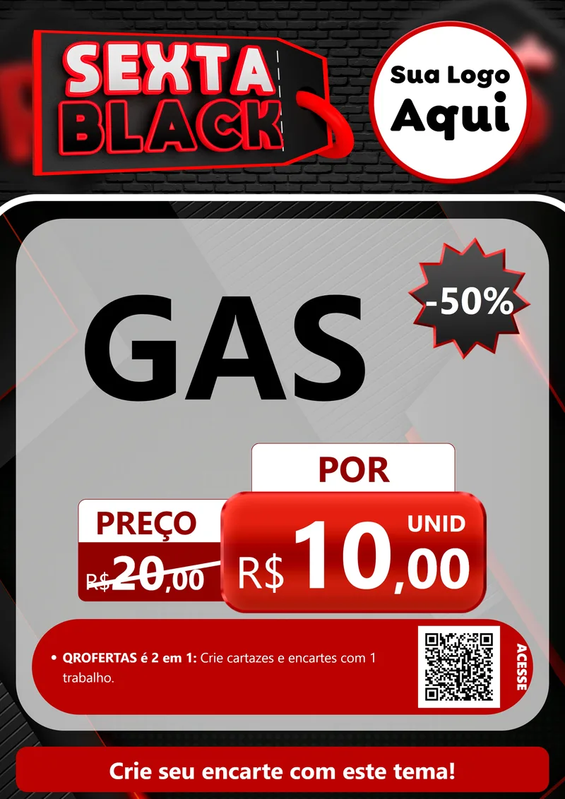 Modelo de Cartaz para Cartaz A4 Vertical com o tema Sexta Black para Água e gás