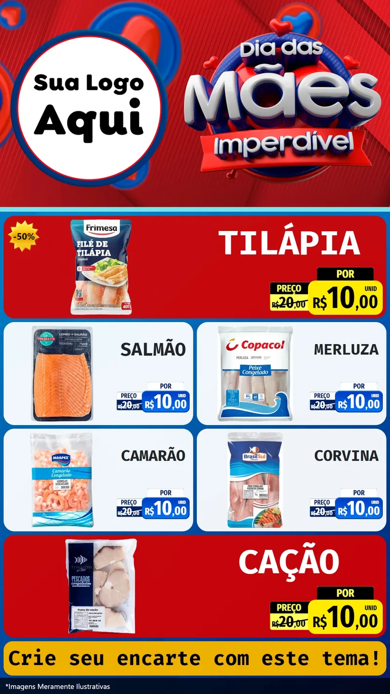 Modelo de TV para TV Vertical com o tema Dia Das Mães Imperdível para Peixaria