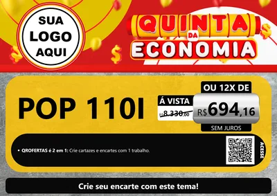 Modelo de Cartaz para Cartaz A4 Horizontal com o tema Quinta da Economia para Concessionaria de Motos