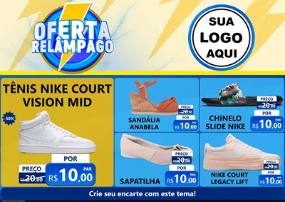 Modelo de Encarte para Encarte A4 Horizontal com o tema Oferta Relâmpago para Calçados