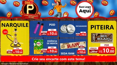 Modelo de TV para TV Horizontal com o tema Dia P - O Dia Mais Barato Do Mês para Tabacaria