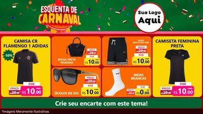Modelo de TV para TV Horizontal com o tema Esquenta de Carnaval para Roupas e acessórios