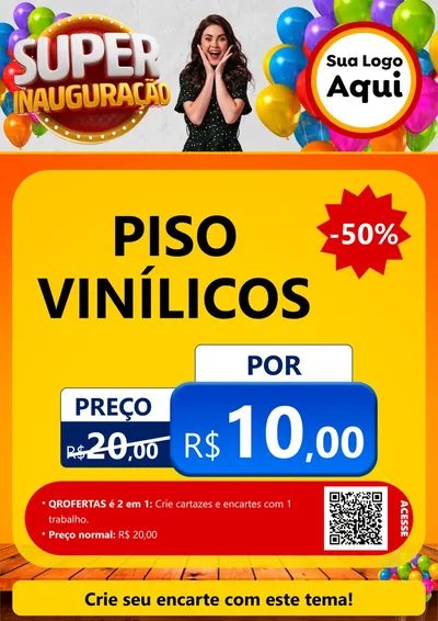 Modelo de Cartaz para Cartaz A4 Vertical com o tema Super Inauguração para Material para Construção