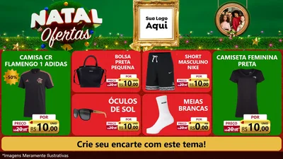 Modelo de TV para TV Horizontal com o tema Natal de Ofertas para Roupas e acessórios