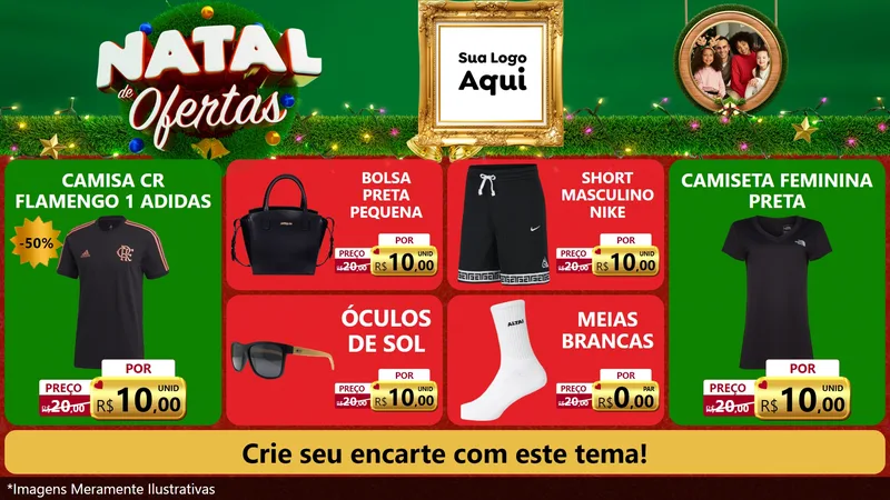 Modelo de TV para TV Horizontal com o tema Natal de Ofertas para Roupas e acessórios
