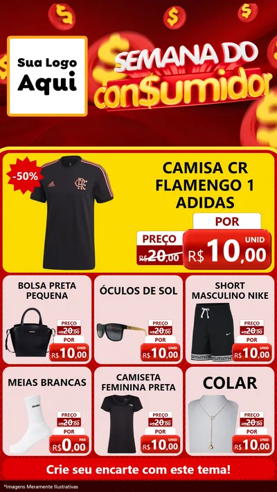 Modelo de Rede Social para Stories com o tema Semana do Consumidor para Roupas e acessórios